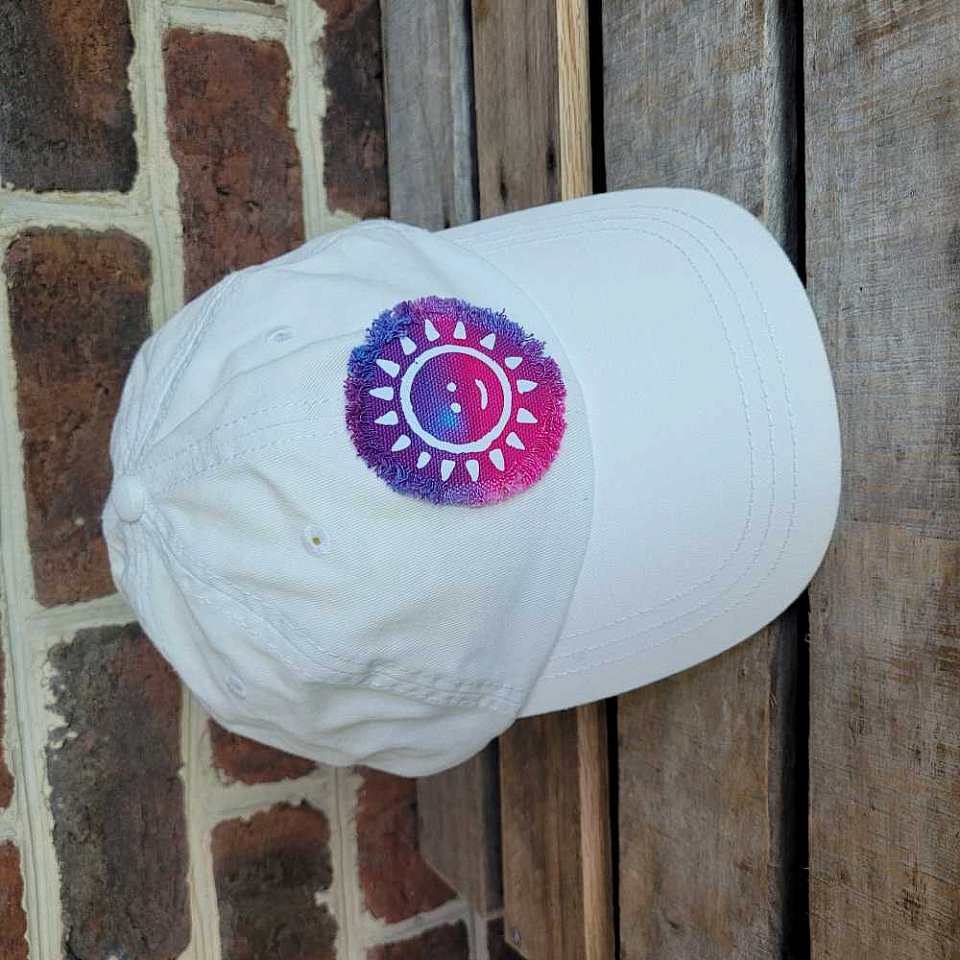 Cap ~White Sportsman, TieDye patch | 2whcap1.jpg