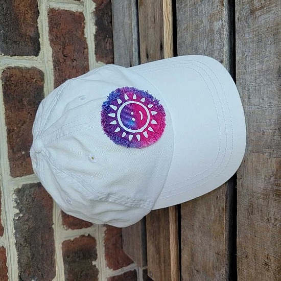 Cap ~White Sportsman, TieDye patch